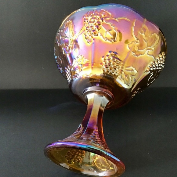 GRAPE & CABLE CARNIVAL GLASS - Picture 6 of 8